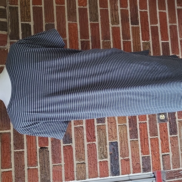 Vince Side Tie Striped Cotton Dress Gray Size Large - Picture 6 of 10